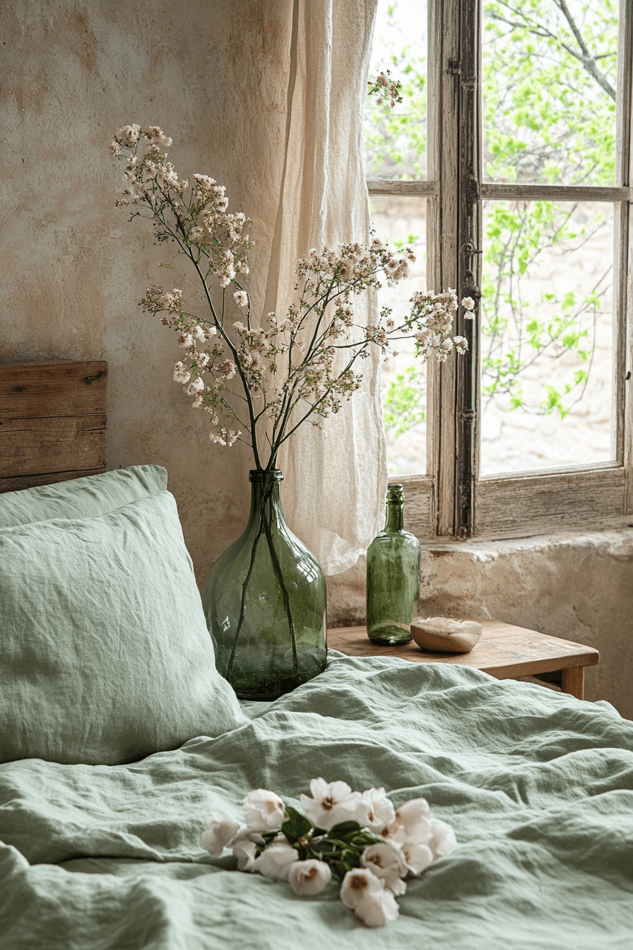 18+ Sage Green Farmhouse Bedroom Ideas to Inspire a Peaceful Atmosphere 16 Sage Green Eco Friendly Design