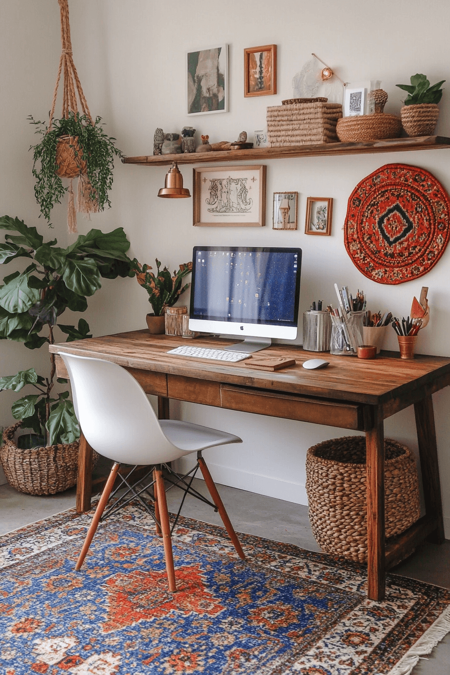 15+ Scandi Boho Decor Ideas to Create a Cozy Yet Airy Space 16 Scandi Boho Productive Office Corner