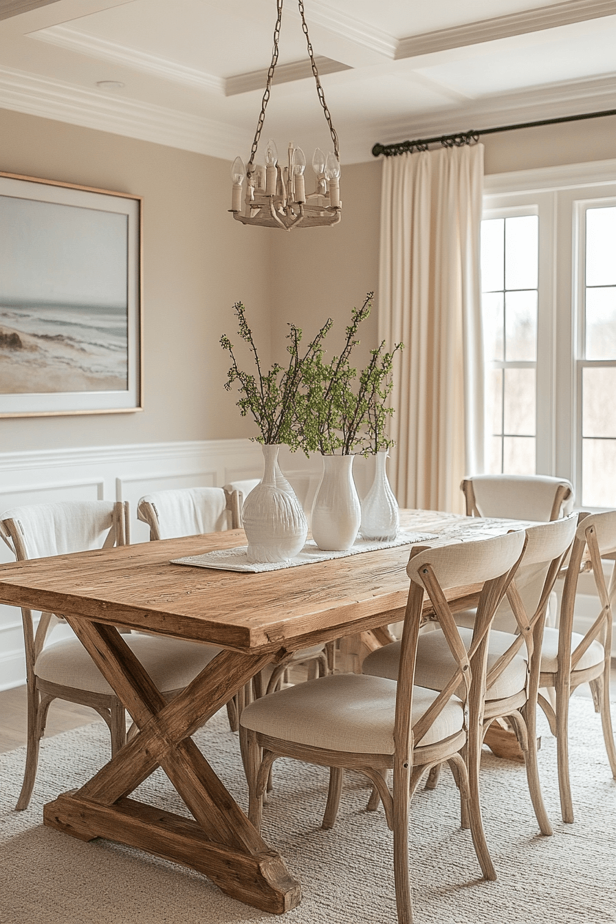 18+ Shabby Chic Dining Room Ideas to Create a Warm Gathering Spot 16 Serene Dining Haven