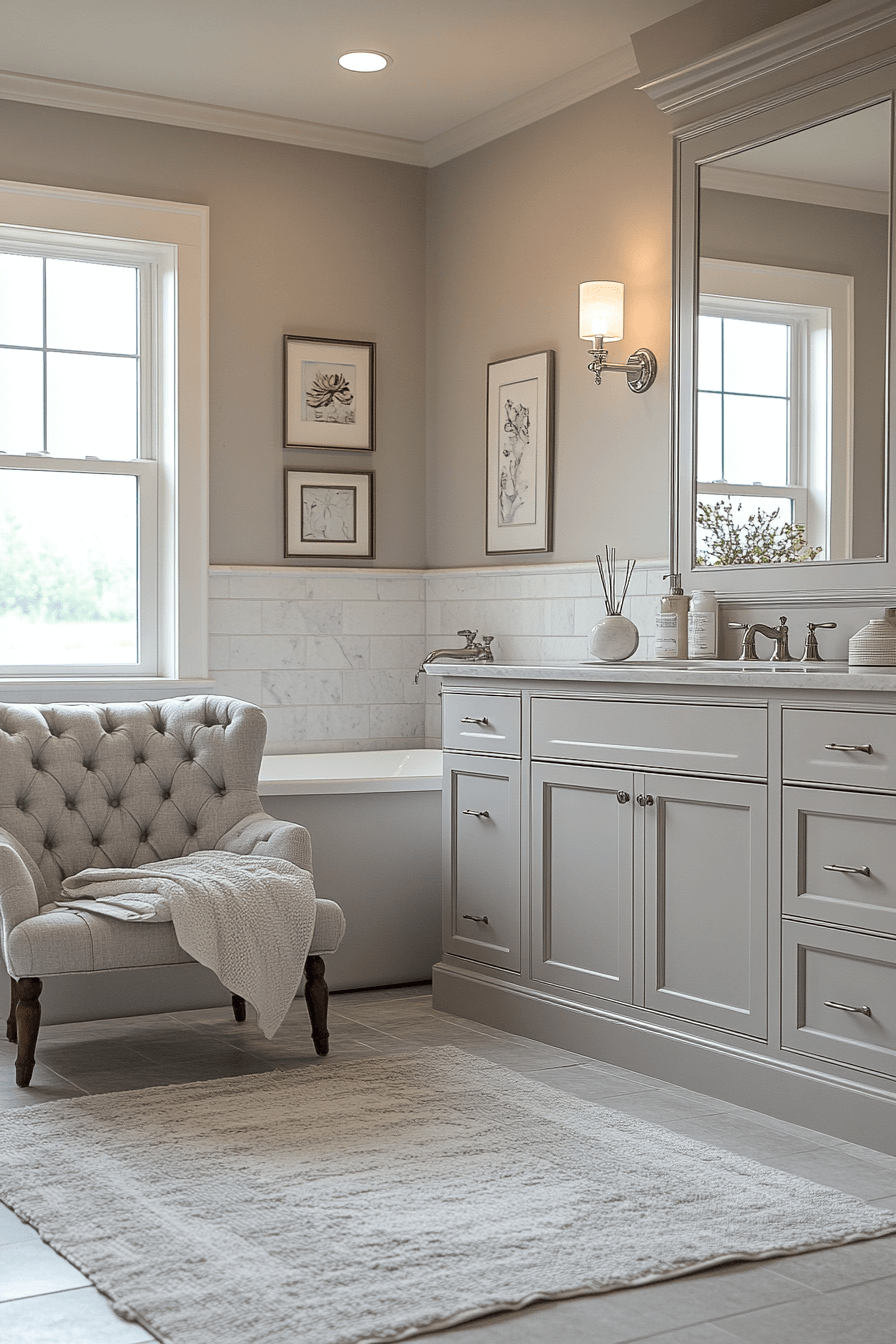 17+ Transitional Bathroom Design Looks That Make Any Home Shine 16 Soft Elegance Bathroom