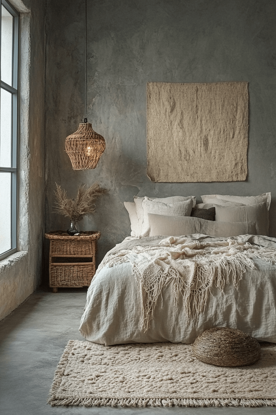 18+ Grey Boho Bedroom Looks That Turn Simplicity Into Sophistication 16 Stormy Boho Comfort