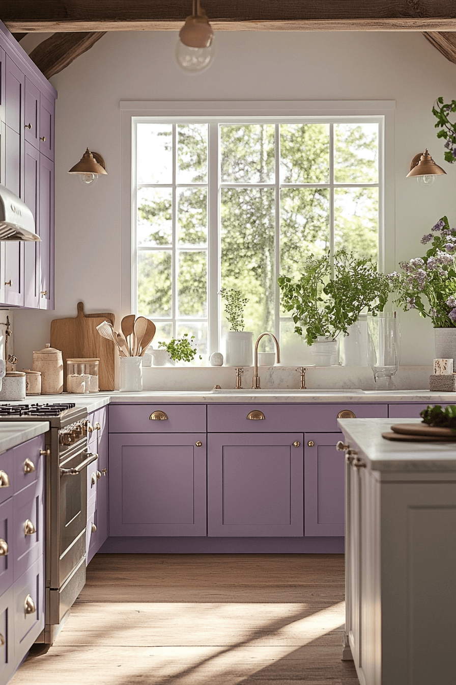 16+ Kitchen Cabinet Color Ideas That Elevate Everyday Living 16 Tranquil Lavender Lightness