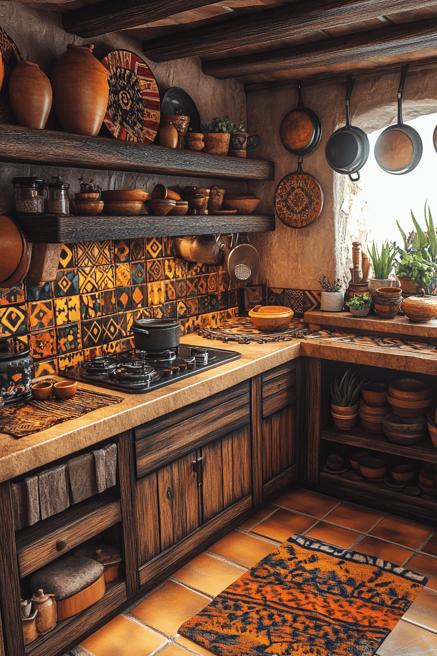 17+ Afrohemian Decor Kitchen Inspiration That Blends Art and Functionality 16 Warm And Inviting Kitchen