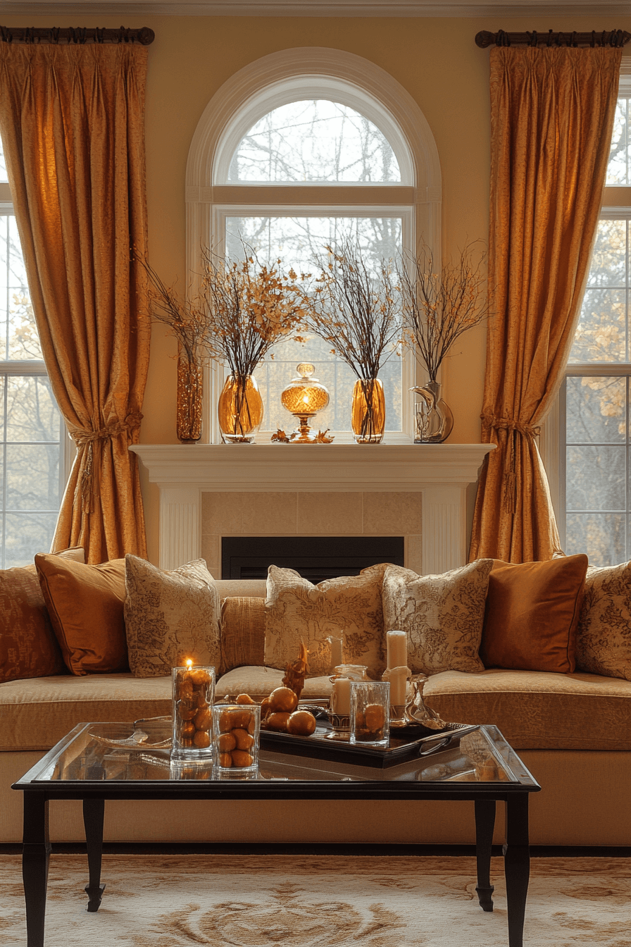 16+ Fall Decor Ideas for the Home to Capture Autumn’s Cozy Spirit 17 Amber Glow Retreat