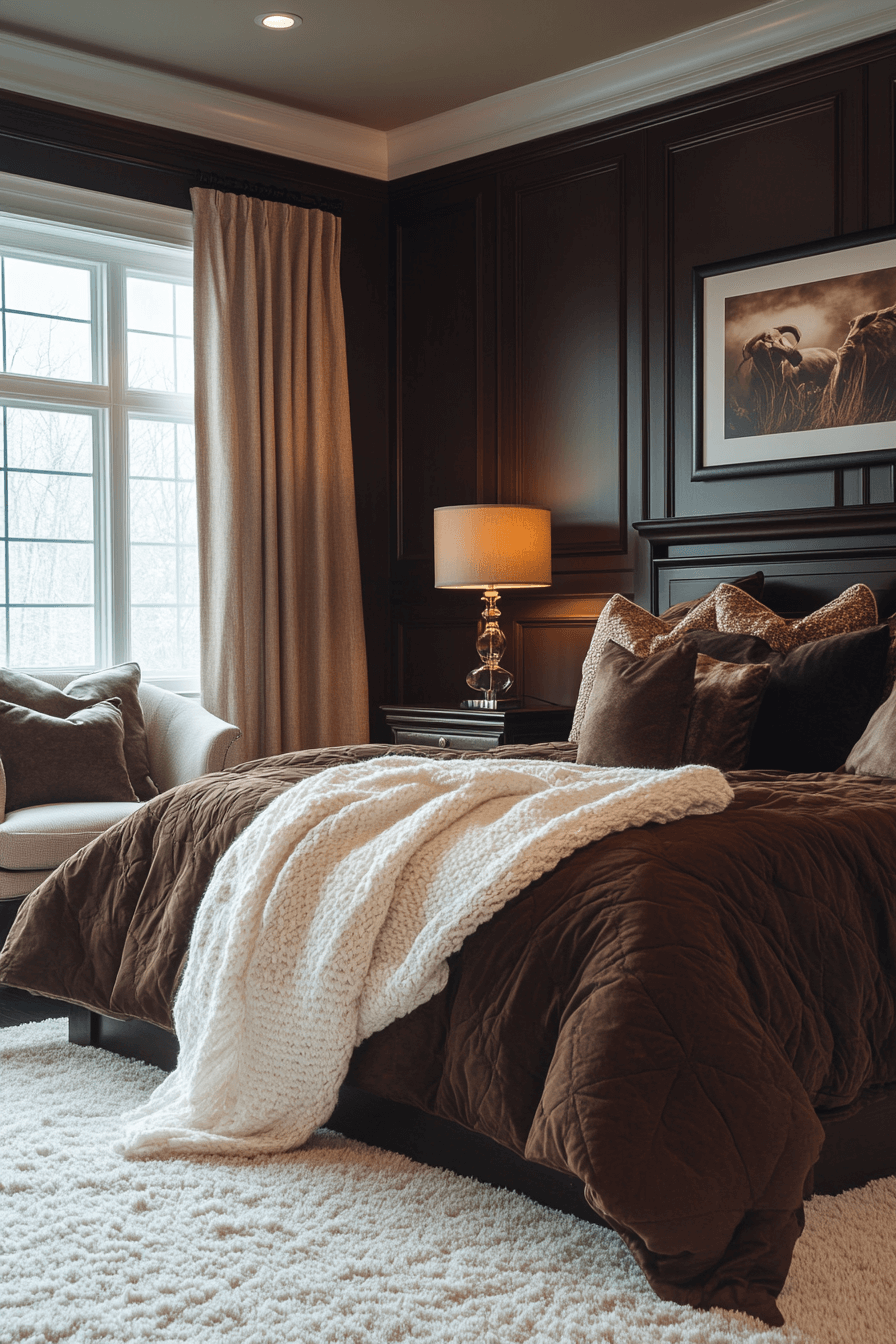 22+ Dark Feminine Bedroom Ideas for a Modern and Alluring Makeover 17 Cocoa Dreams