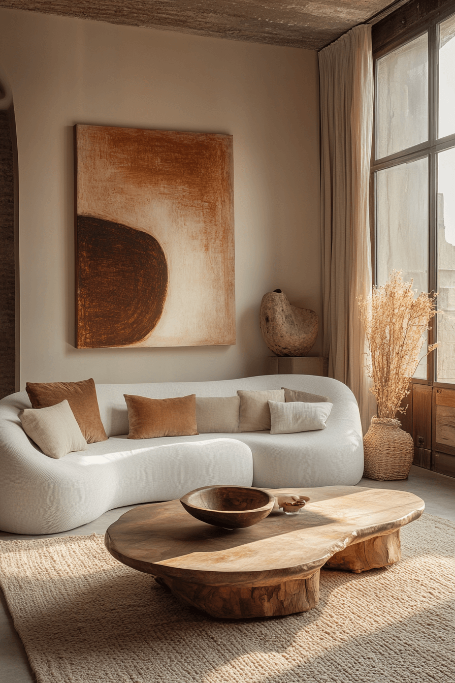 26+ Modern Boho Living Room Inspiration for a Warm and Inviting Vibe 17 Earthen Shapes