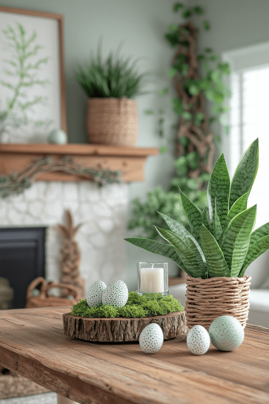 20+ Easter Living Room Decor That Works Beautifully on Any Budget 17 Earthy Natural Decor