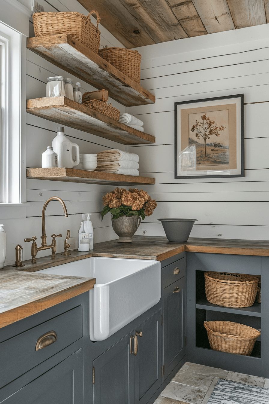 18+ Modern Farmhouse Interior Looks Perfect for Everyday Elegance 17 Efficient Farmhouse Laundry Room