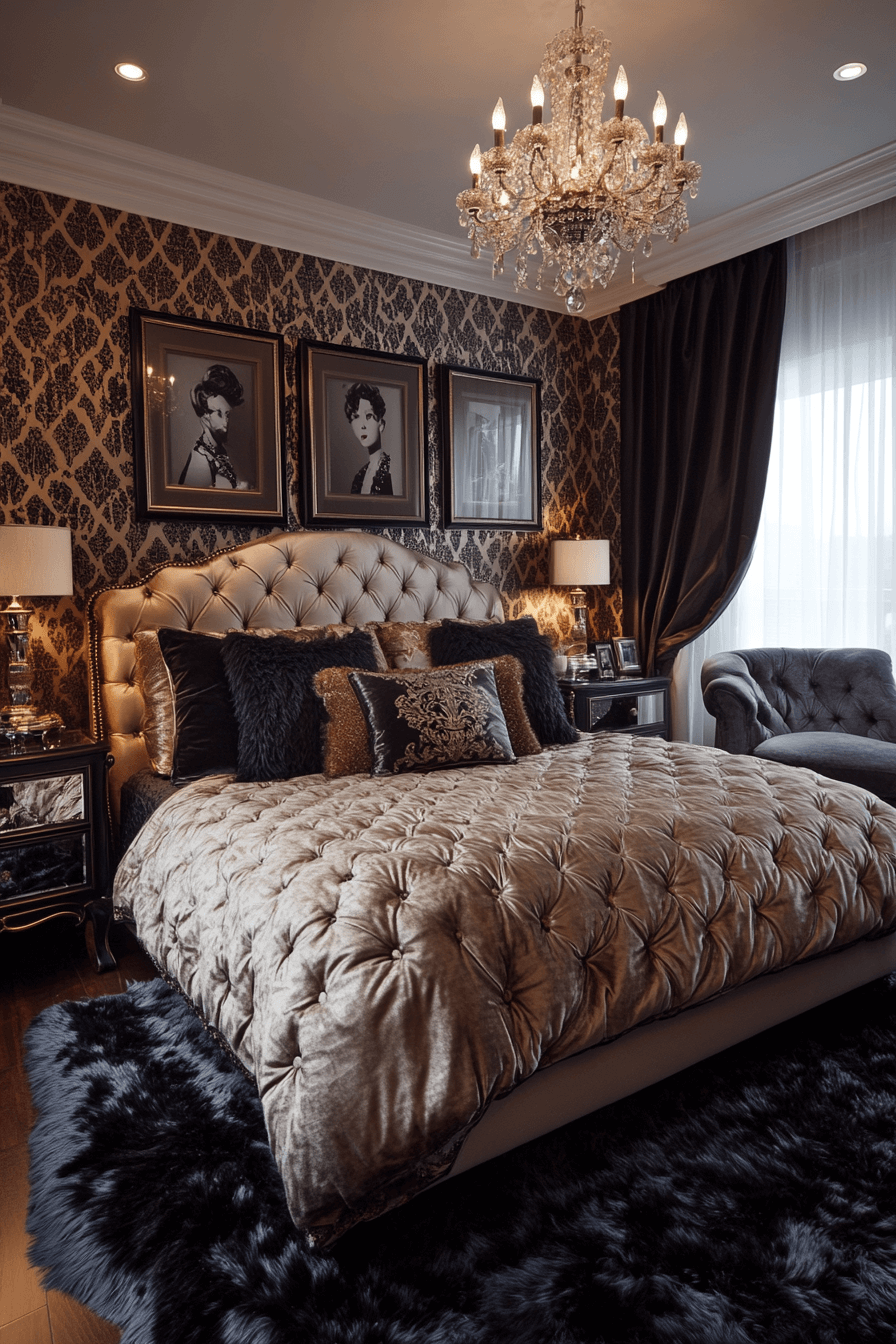 18+ Chic Bedroom Ideas That Highlight Style in Every Detail 17 Hollywood Glam Bedroom