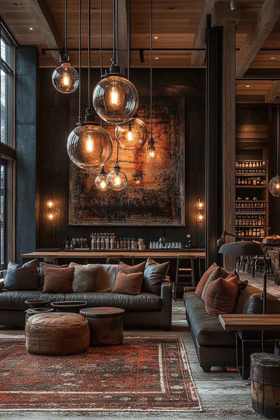 18+ Cozy Lighting Living Room Inspirations That Brighten Every Mood 17 Industrial Warm Glow Lighting For Cozy Living Rooms