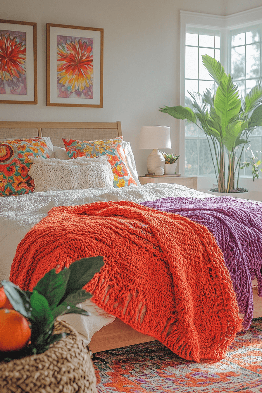17+ Colorful Boho Decor Ideas That Turn Everyday Living Into Artful Expression 17 Kaleidoscope Knit Throws