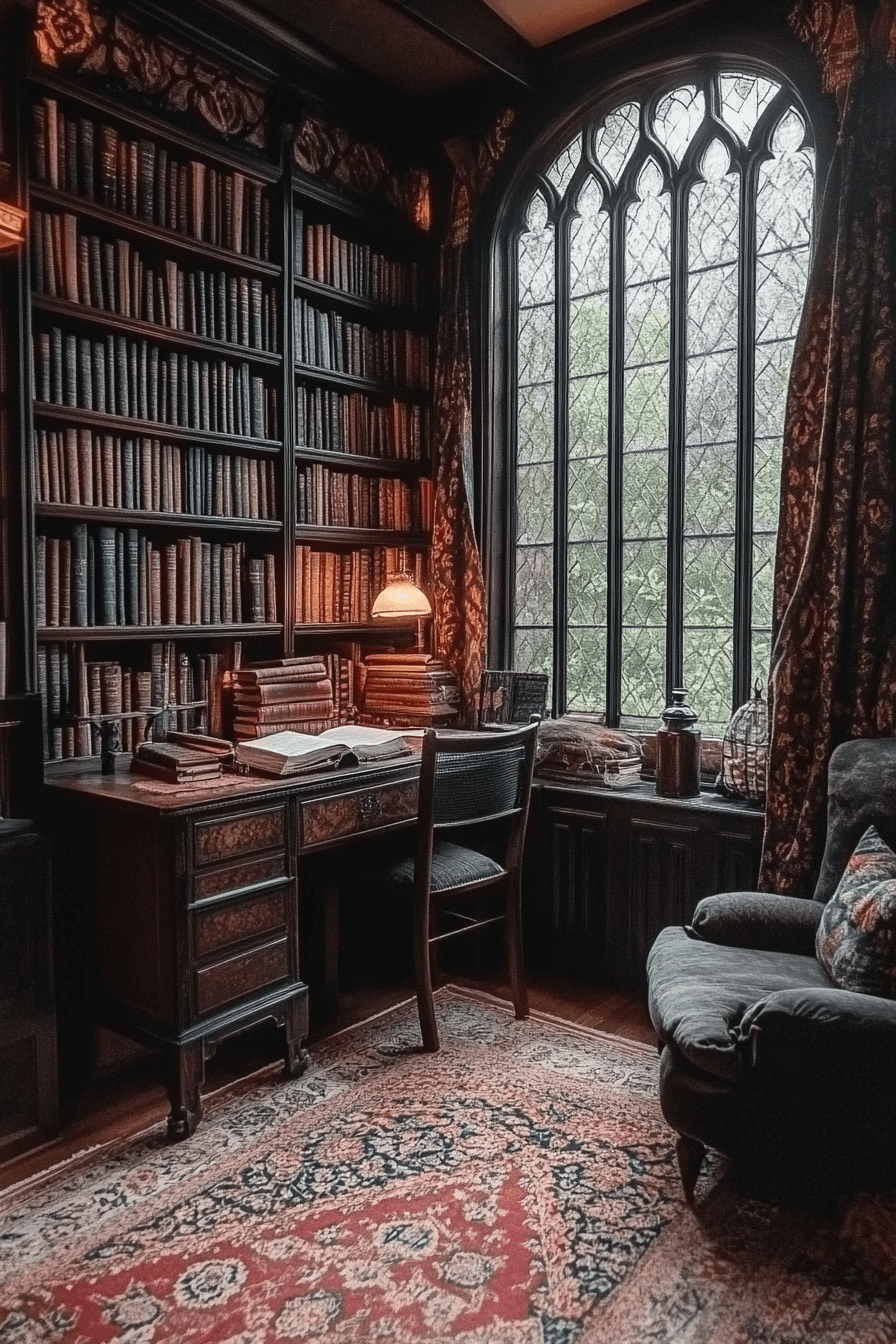 18+ Boho Witchy Bedroom Ideas for a Budget-Friendly Magical Makeover 17 Magic Study Haven