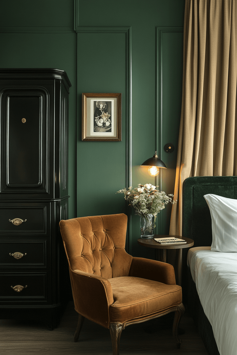 16+ Emerald Green Art Deco Bedroom Ideas to Capture Timeless Glamour 17 Mysterious Emerald Green Deco
