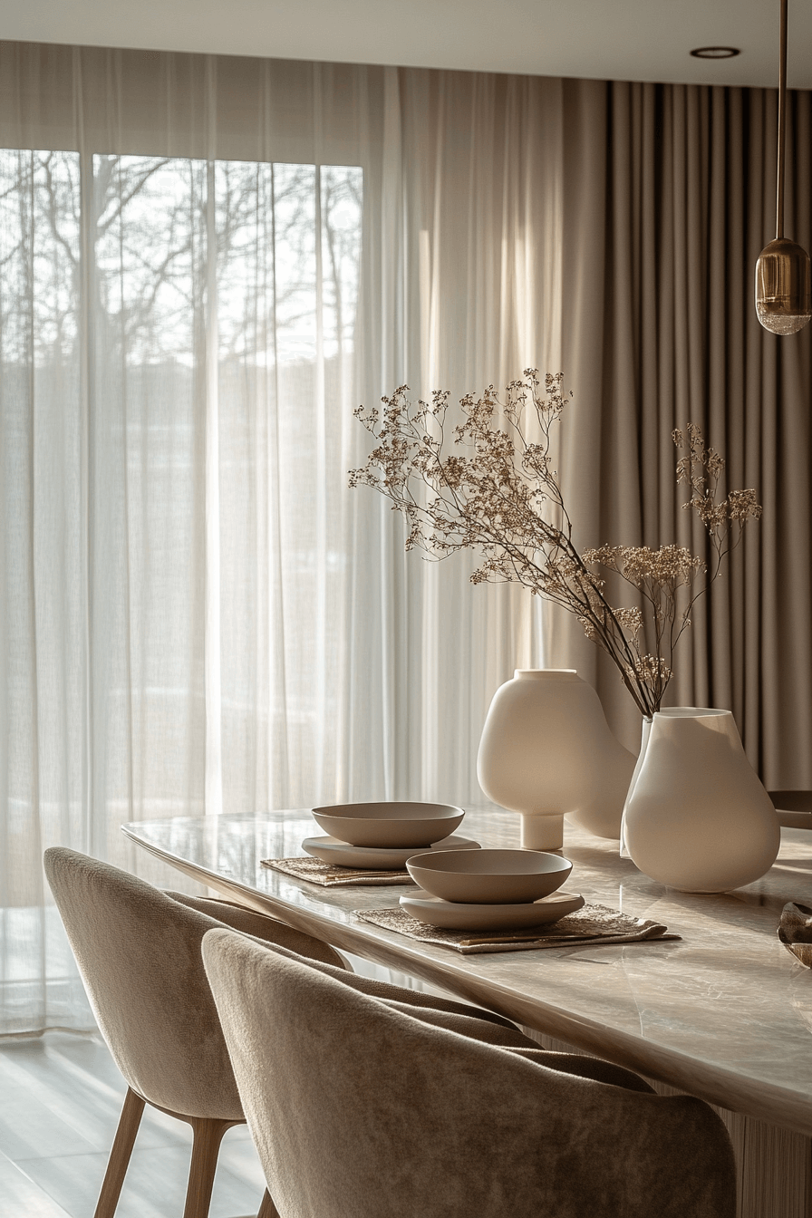 25+ Luxury Dining Room Inspiration for a Dreamy Holiday Setting 17 Neutral Luxe Harmony