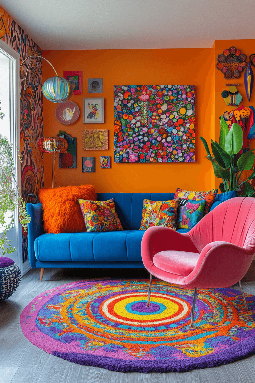 21+ Boho Maximalist Living Room Inspiration for a Bold Home Makeover 17 Playful Color Wonderland