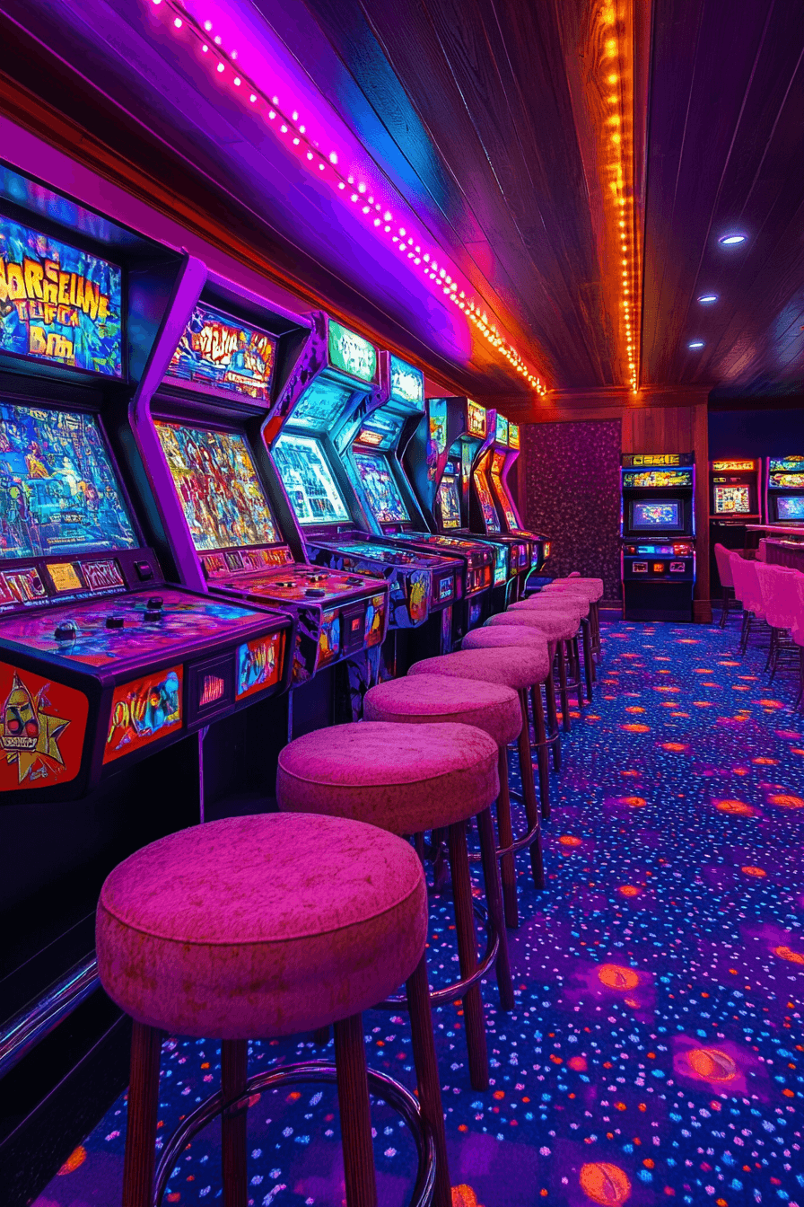 15+ Basements Bar Inspirations for Effortless Entertaining 17 Retro Arcade Gamer Bar