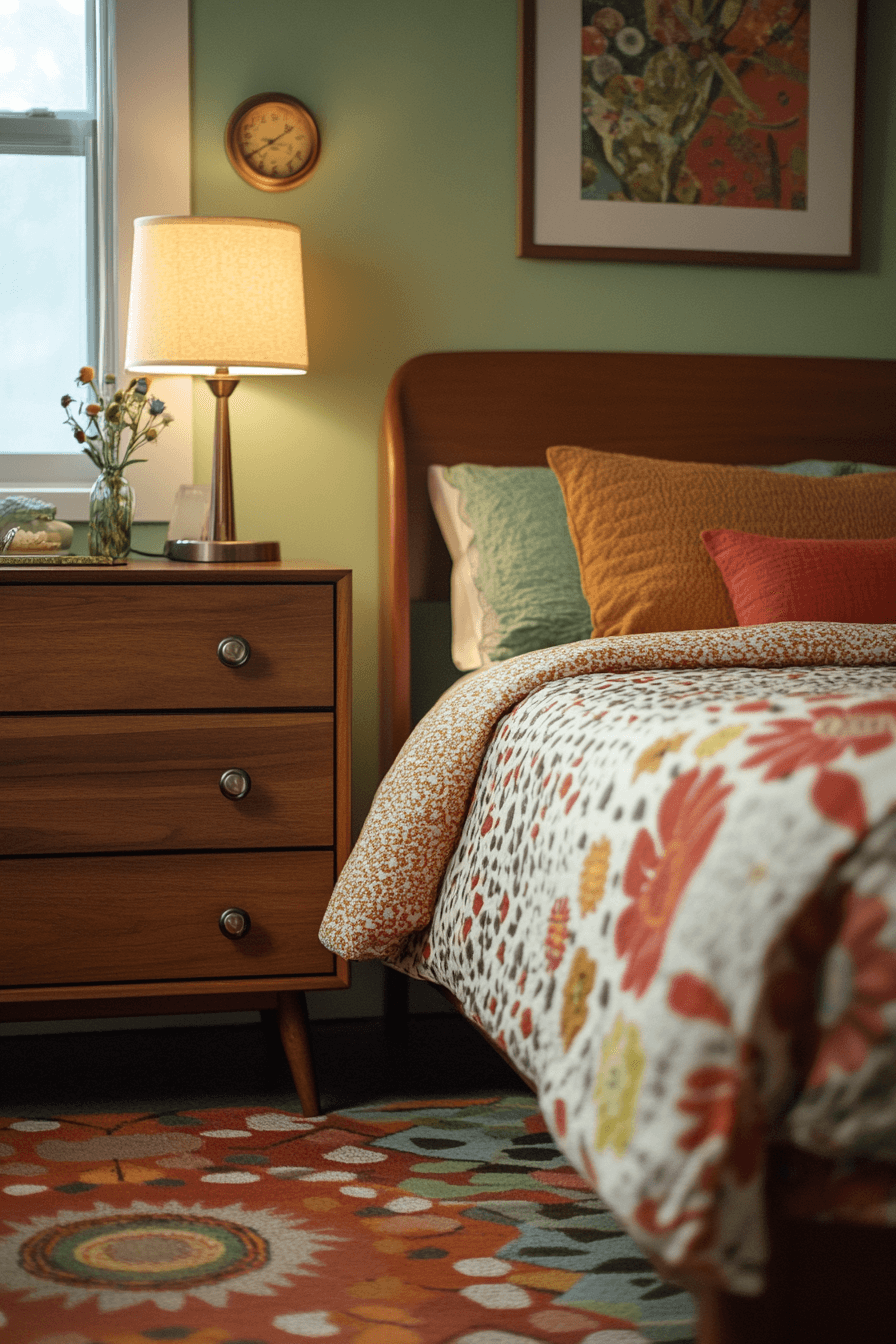 15+ Green and Terracotta Bedroom Ideas That Prove Natural Colors Inspire Serenity 17 Retro Style With Green And Terracotta