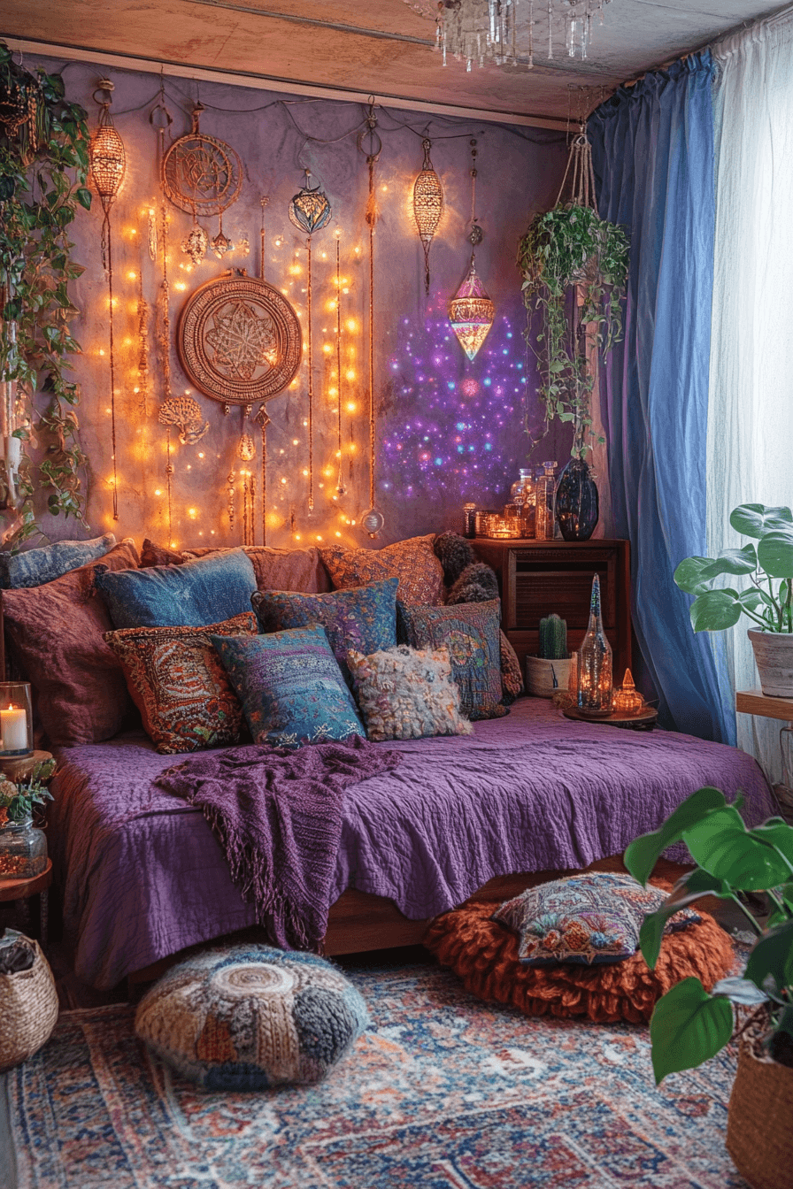 18+ Boho Witchy Bedroom Ideas for a Budget-Friendly Magical Makeover 18 Chakra Magic Space