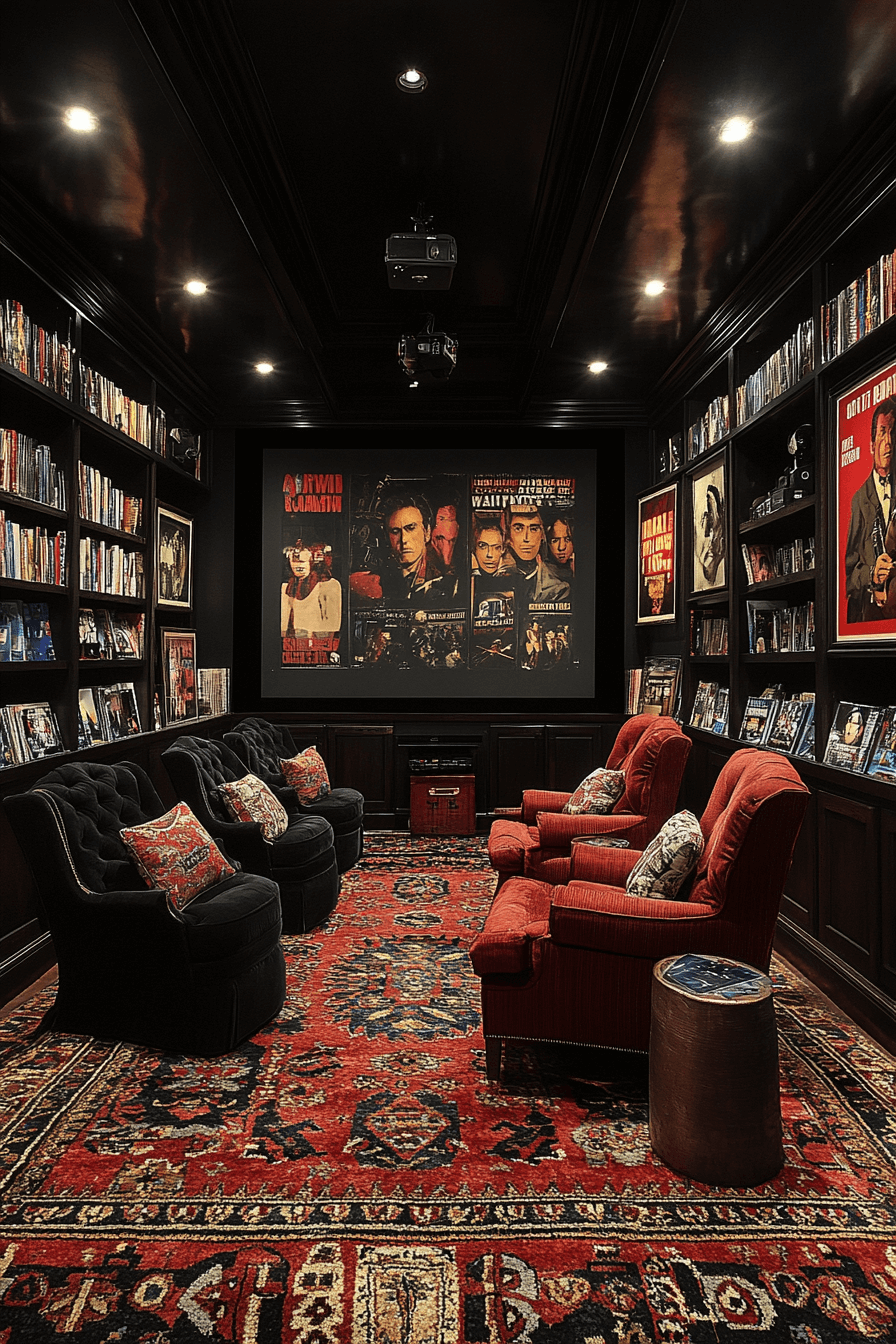 16+ Dark Academia Decor Ideas for Small Spaces With Big Character 18 Cinema Nostalgia Room
