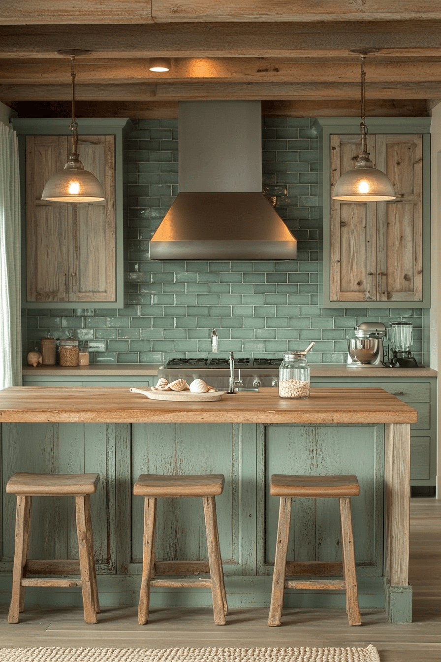 16+ Earthy Kitchen Ideas for a Budget-Friendly Organic Makeover 18 Coastal Breeze Kitchen