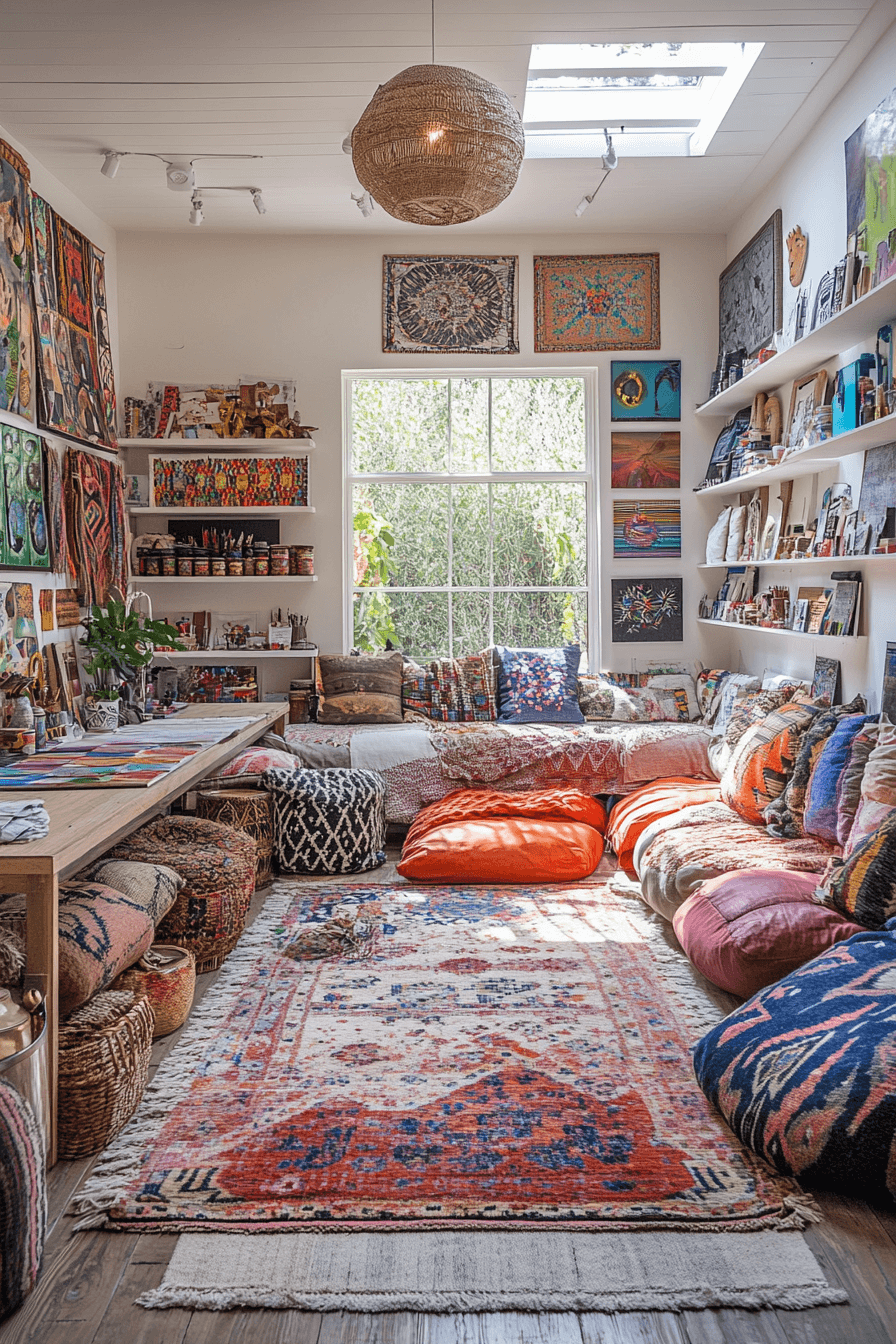 21+ Boho Maximalist Living Room Inspiration for a Bold Home Makeover 18 Creative Boho Studio
