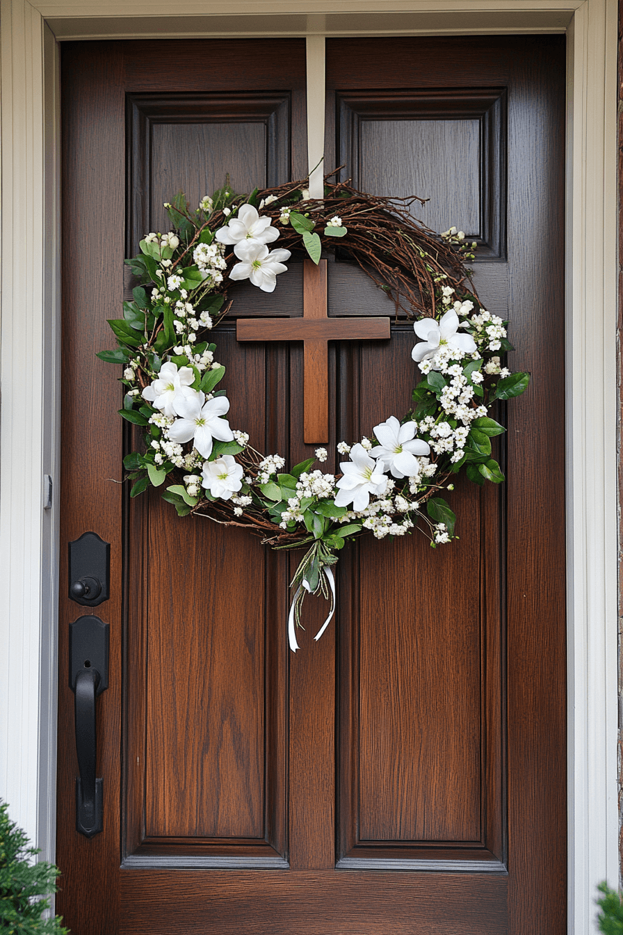 21+ Easter Decor Ideas for a Bright and Cheerful Celebration 18 Cross Shaped Spring Wreaths