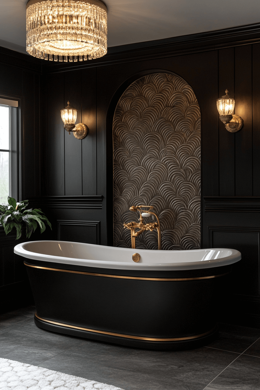 16+ Vintage Modern Master Bath Details That Add Personality and Style 18 Gatsby Inspired Glam Bathroom