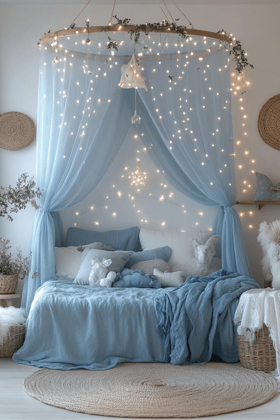 23+ Blue Boho Girls Bedroom Inspiration for a Dreamy Retreat 18 Ice Crystal