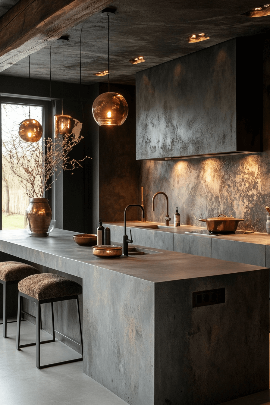 18+ Kitchen Decorating Ideas That Make Cooking More Enjoyable 18 Industrial Concrete Chic