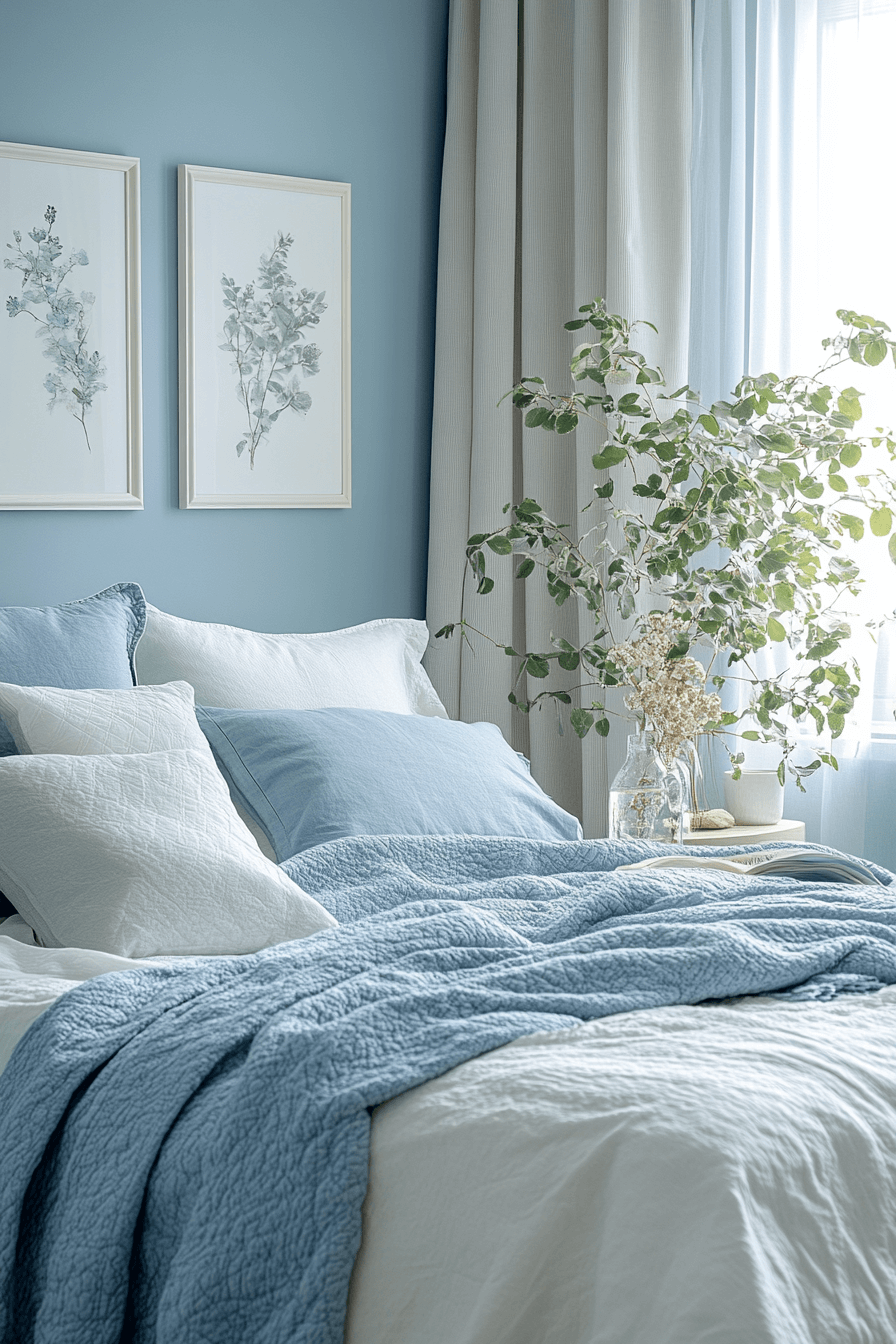 17+ Minimal Blue Bedroom Looks Perfect for Modern Living 18 Mist Blue Serenity Minimal Bedroom