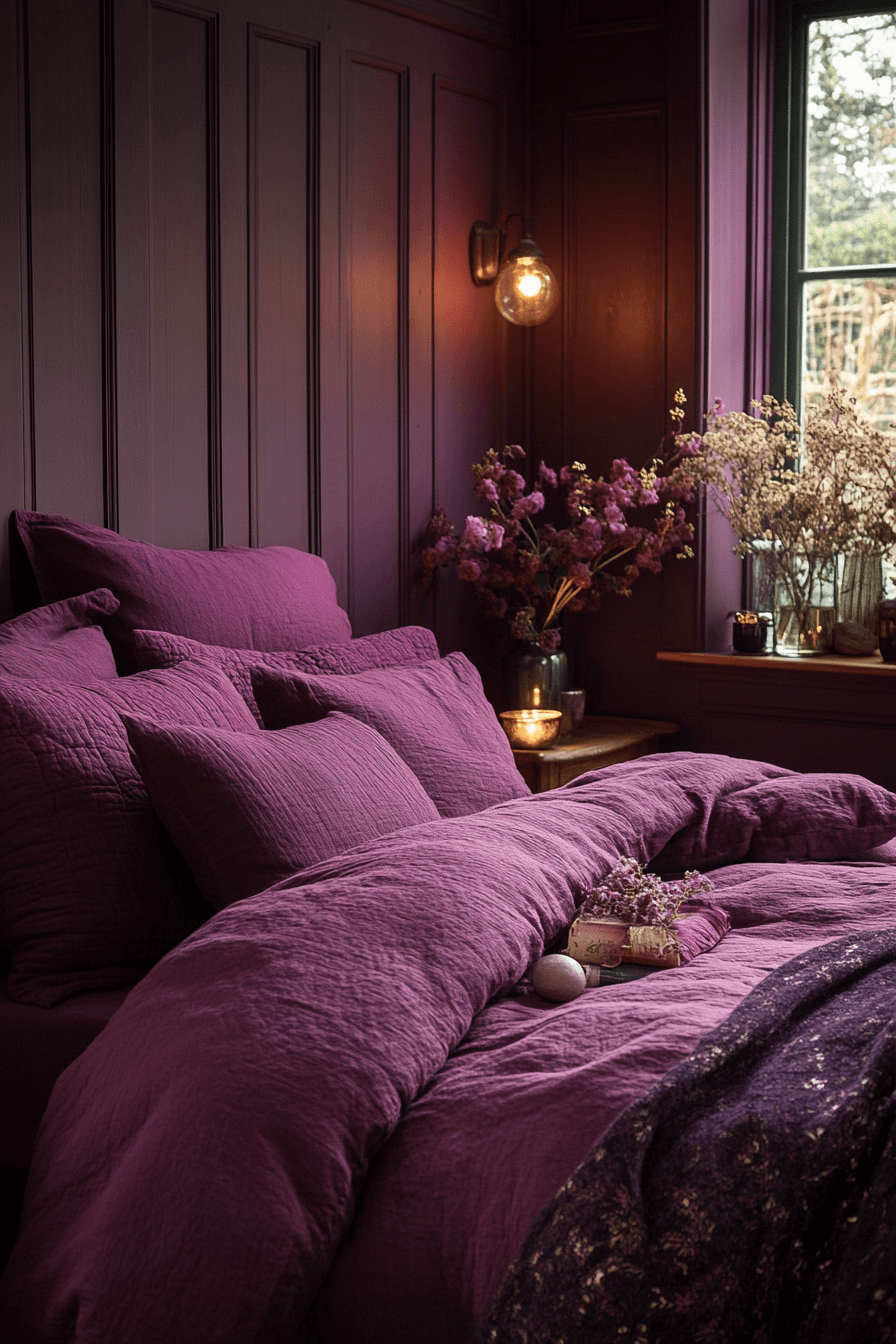16+ Purple Bedrooms That Balance Bold Color With Relaxing Vibes 18 Mulberry Warmth Room