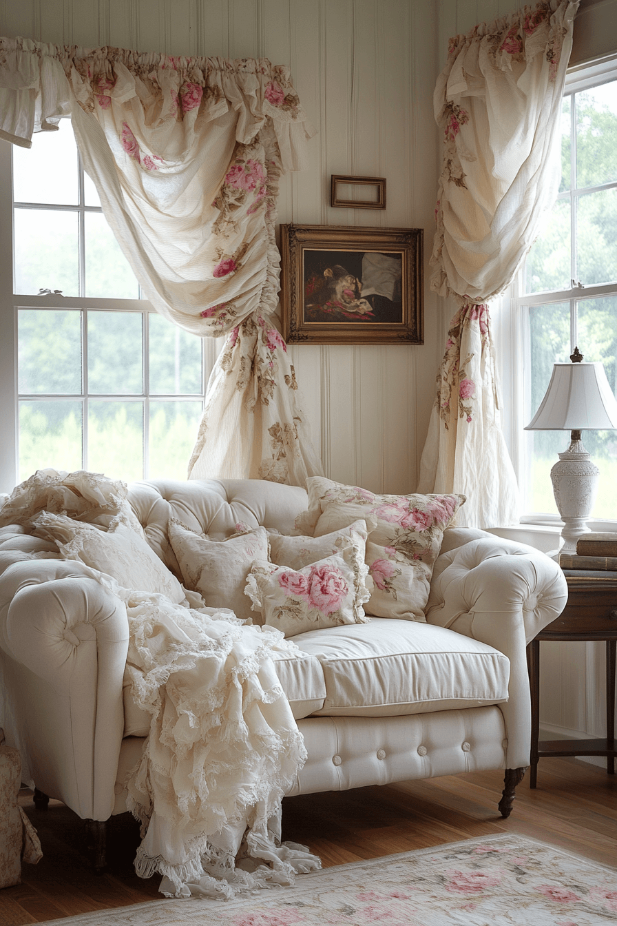 17+ Curtains Ideas for Living Room That Highlight Natural Light Perfectly 18 Ruffled Romance