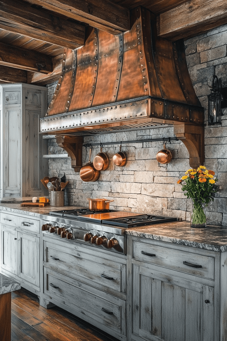 17+ Rustic Kitchen Ideas That Highlight Natural Beauty and Texture 18 Rustic Kitchen With Copper Accents