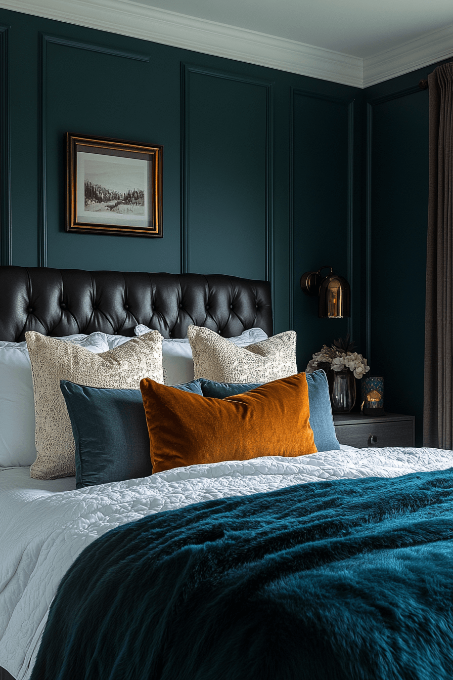 16+ Dark Green Bedroom Ideas to Elevate Your Sleep Sanctuary 18 Teal Tranquility Bedroom