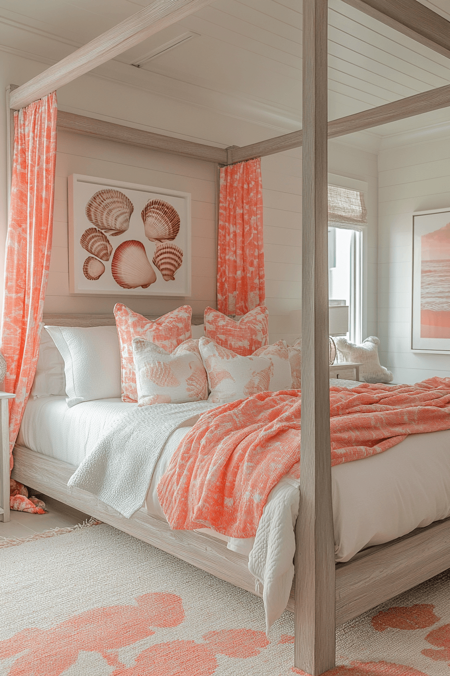 18+ Pink Bedroom Ideas for a Personalized and Beautiful Touch 19 Coastal Pink Paradise