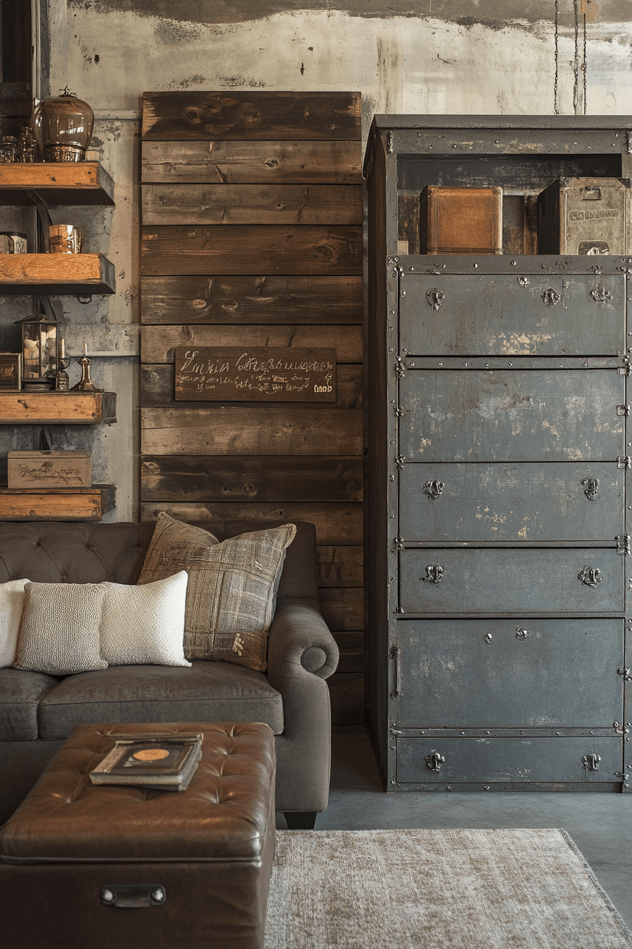 15+ Industrial Living Room Looks to Create a Chic Urban Vibe 19 Distressed Finishes Living Room