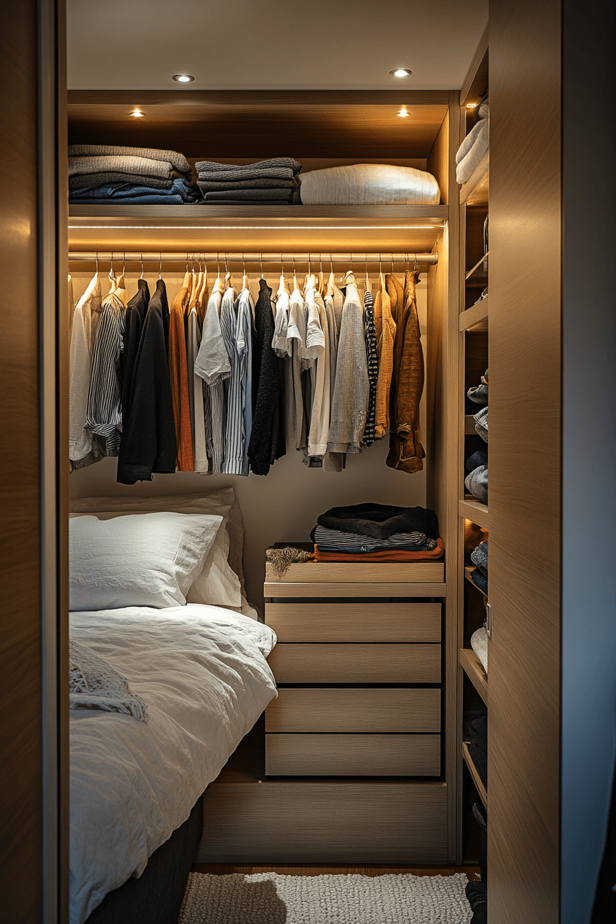 16+ Tiny Bedroom Decor Tips That Prove Small Rooms Can Shine 19 Modern Hanging Wardrobe Ideas