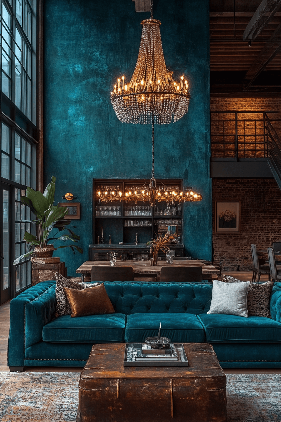 15+ Dark Teal Bedroom Ideas That Make a Statement With Style 19 Opulent Dark Teal Loft Retreat