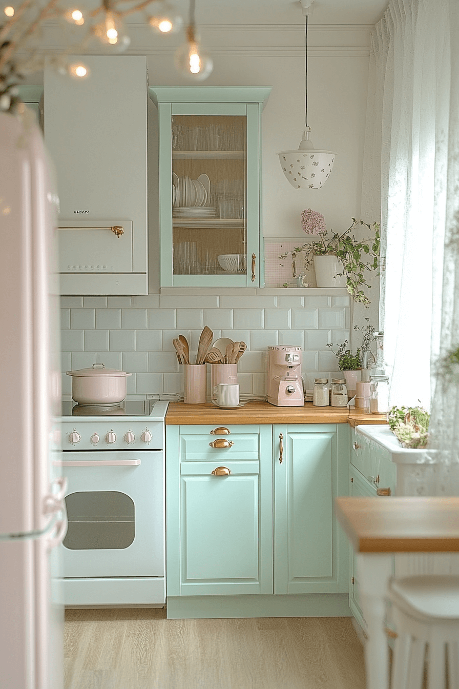 18+ Kitchen Decorating Ideas That Make Cooking More Enjoyable 19 Pastel Kitchen Bliss