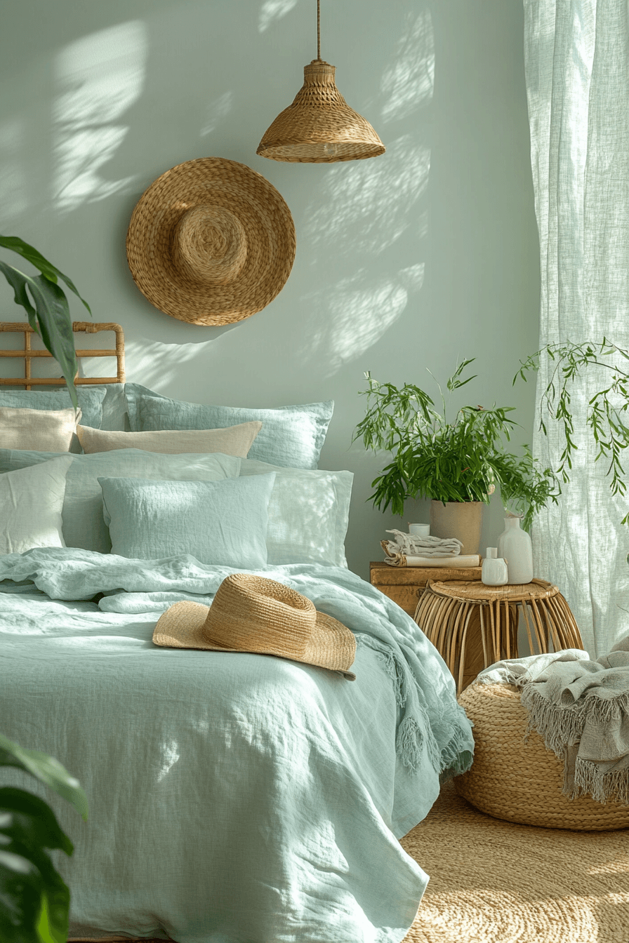 15+ Light Blue Boho Bedroom Ideas for a Chic and Airy Vibe 19 Shoreline Inspired Boho Bedroom