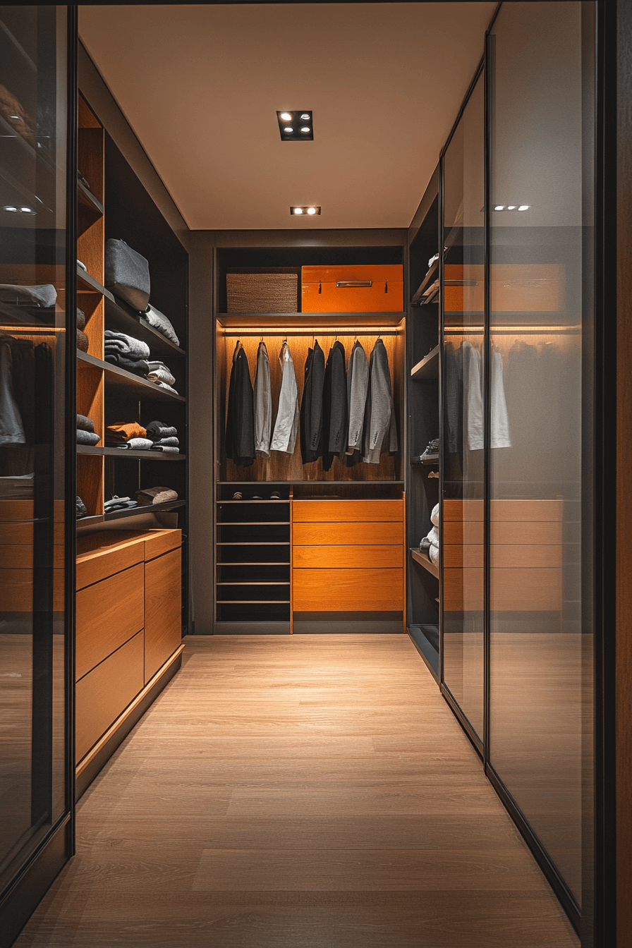 27+ Luxury Closets Design Ideas Perfect for Modern Homes 19 Space Saving Glass Door Wardrobe
