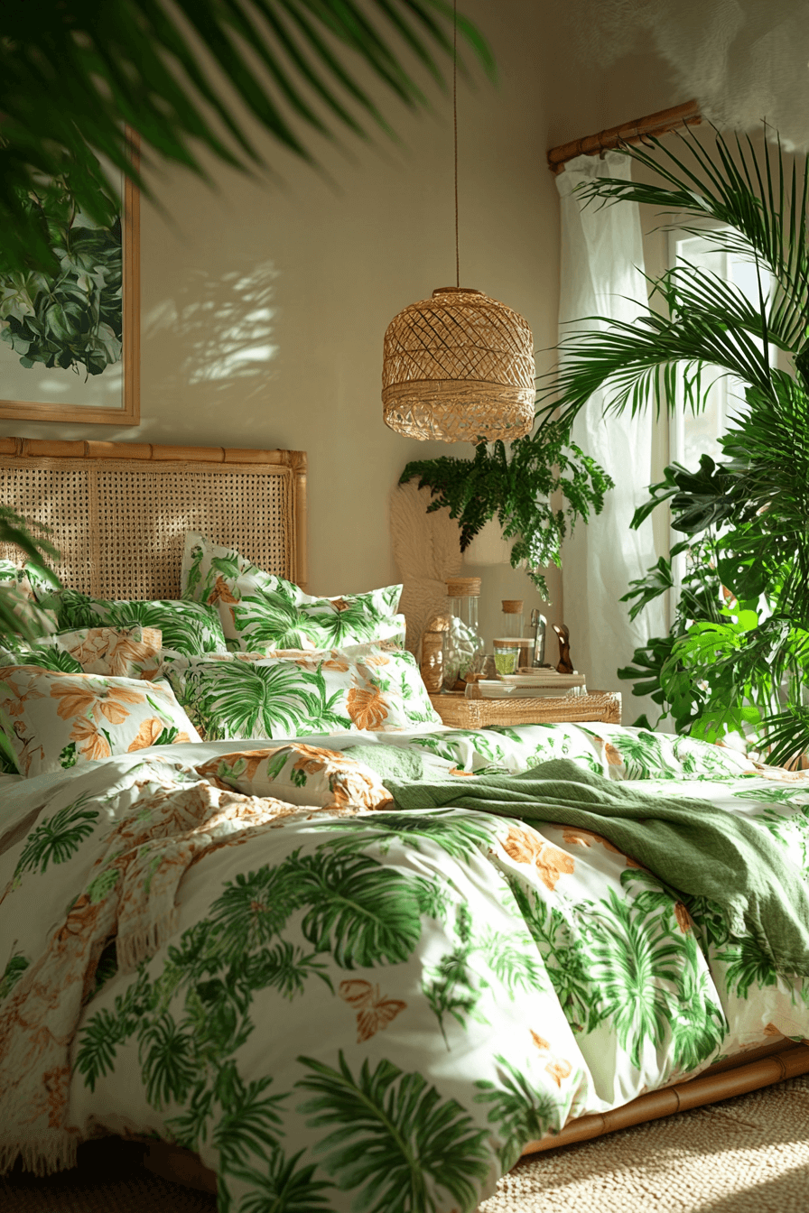 15+ Beige Bedroom Ideas for a Chic and Affordable Refresh 19 Tropical Beige Escape