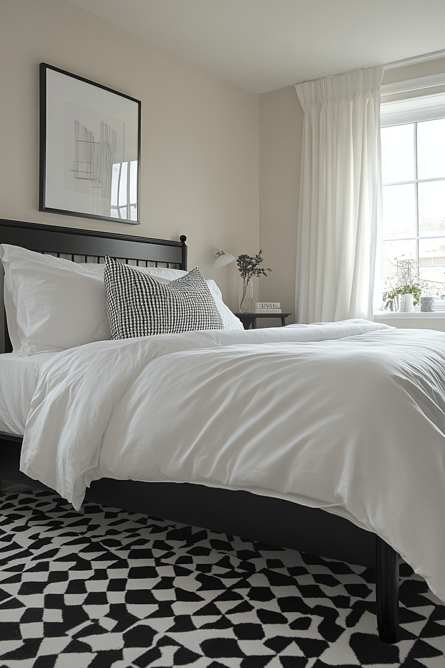 17+ Minimalistic Bedroom Designs for a Peaceful Retreat 2 Classic Monochrome Minimalistic Bedroom