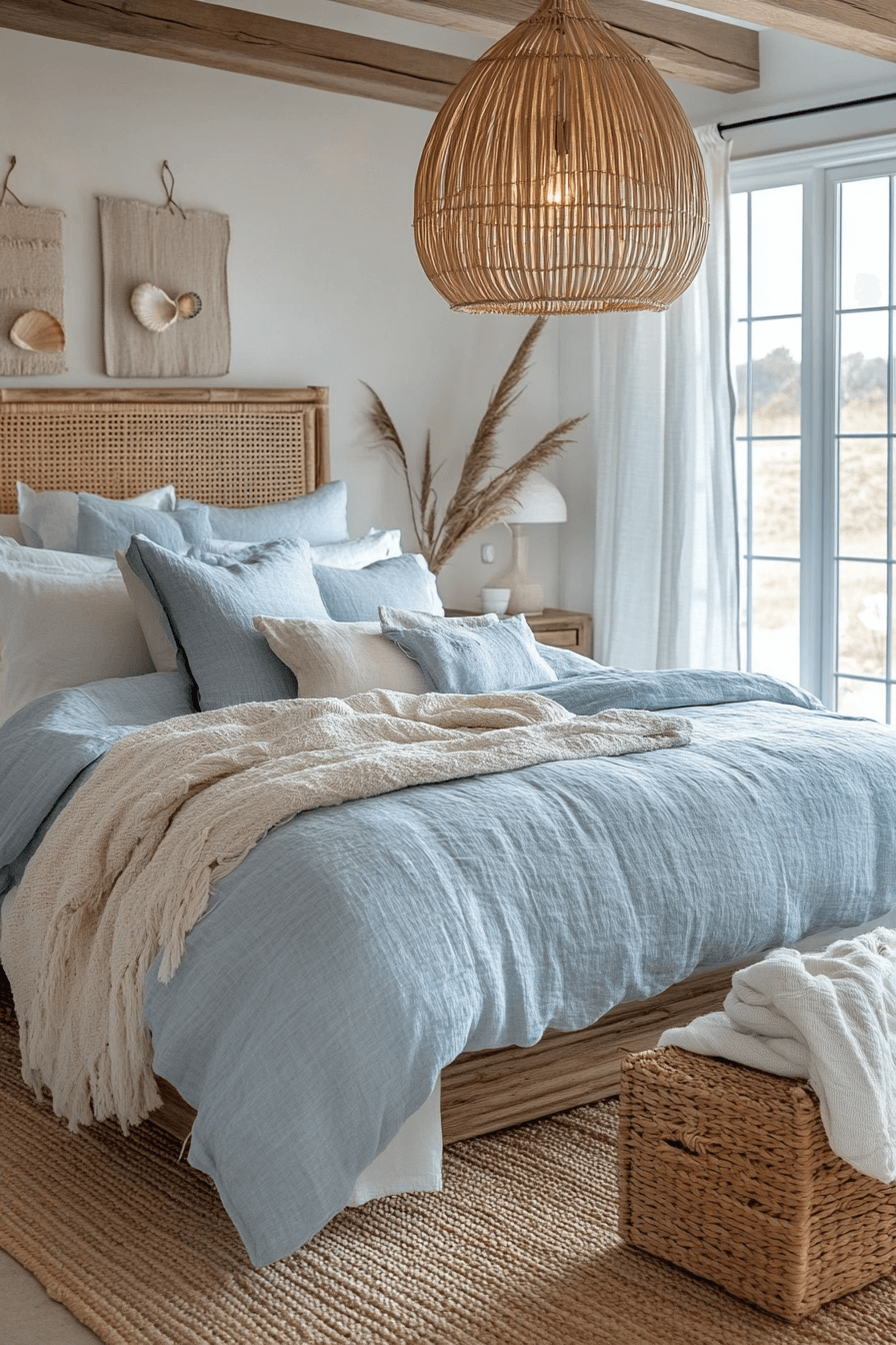 15+ Light Blue Boho Bedroom Ideas for a Chic and Airy Vibe 2 Coastal Inspired Boho Bedroom Vibes