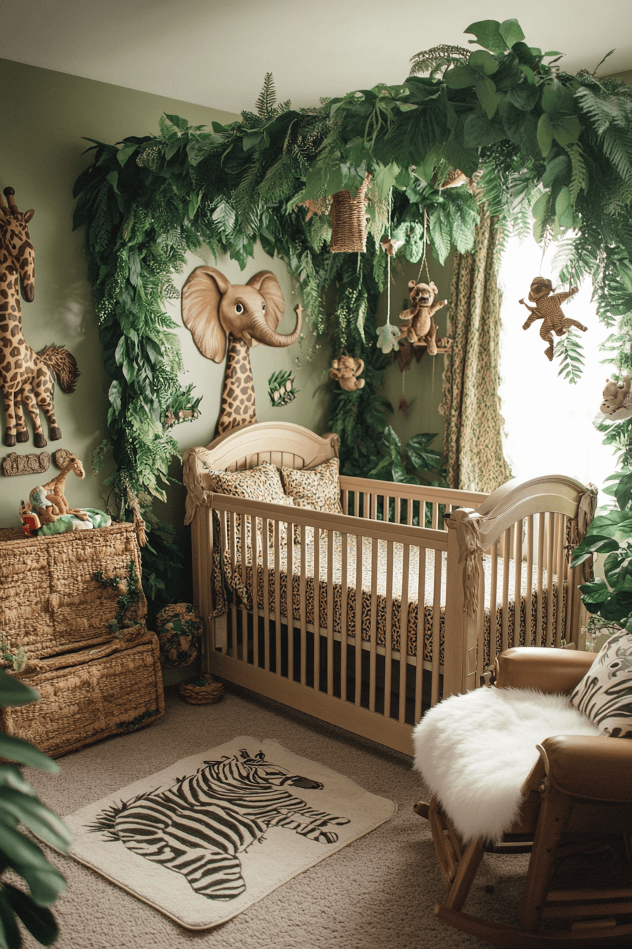 20+ Nursery Room Ideas for a Boy to Inspire Everyday Happiness 2 Jungle Explorer Hideaway