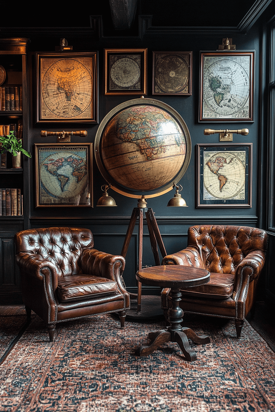 16+ Dark Academia Decor Ideas for Small Spaces With Big Character 2 Map Explorers Room