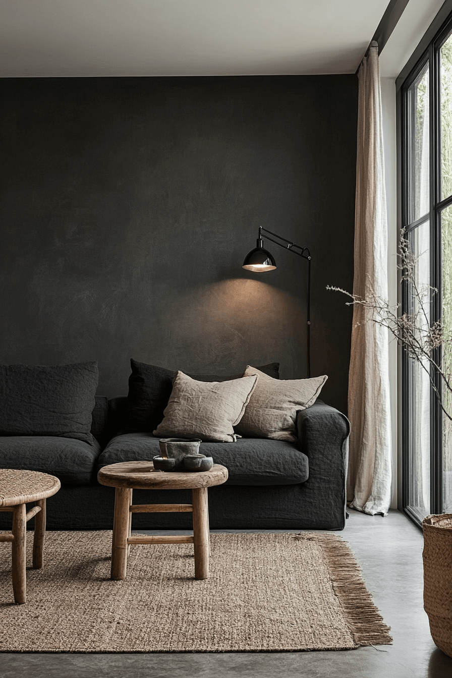 15+ Dark Grey Couch Living Room Concepts That Transform Simple Spaces 2 Minimalist Balance In Dark Grey