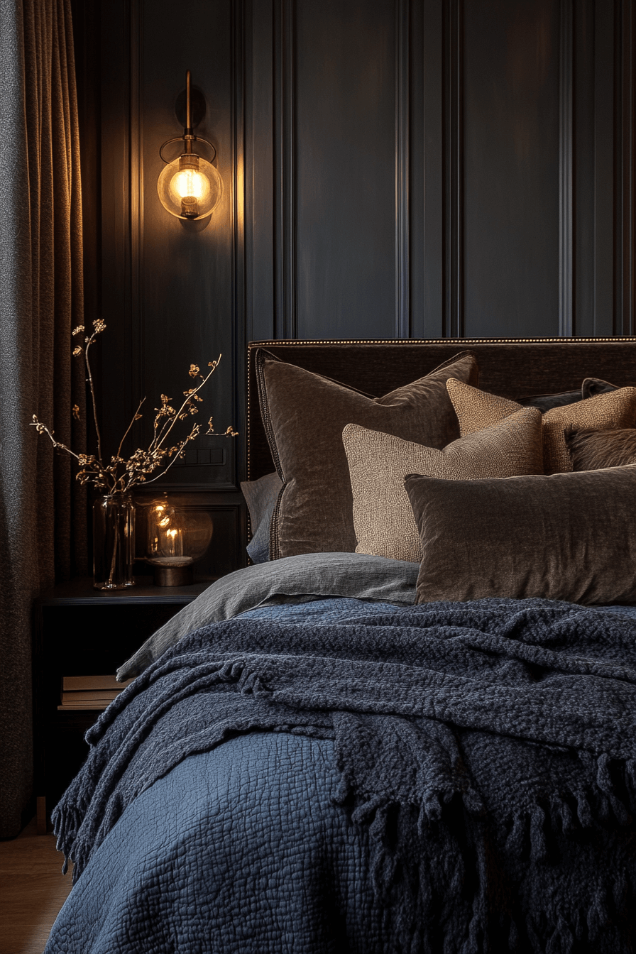 25+ Dark Boho Bedroom Inspiration for a Dreamy Night’s Retreat 2 Moody Luxe Glow