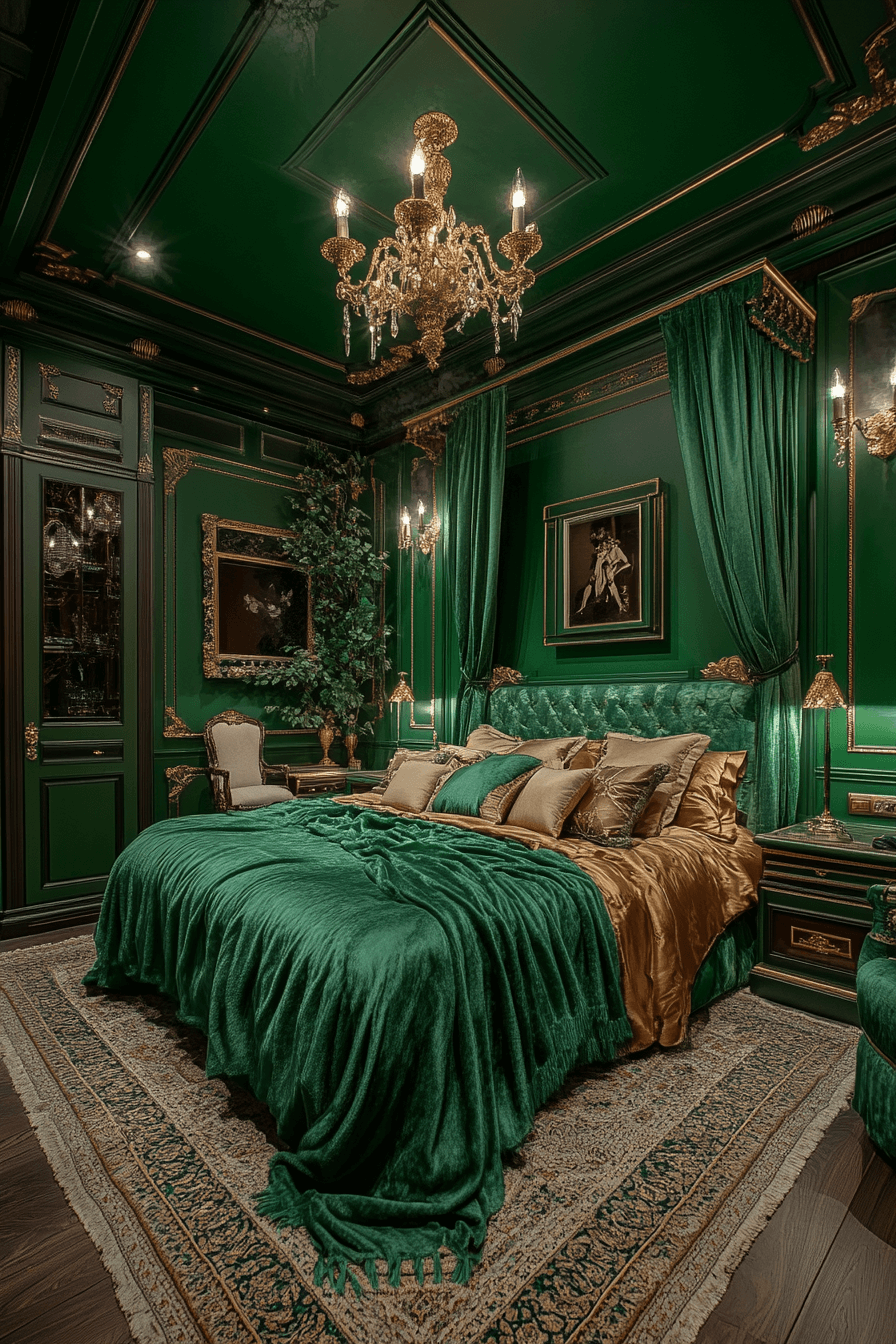 16+ Emerald Green Art Deco Bedroom Ideas to Capture Timeless Glamour 2 Roaring Twenties Emerald Elegance