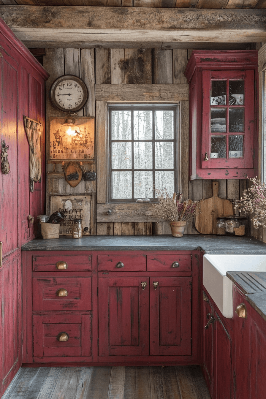 16+ Farmhouse Kitchen Paint Colors That Bring Warmth to Your Space 2 Rustic Red Barn Charm